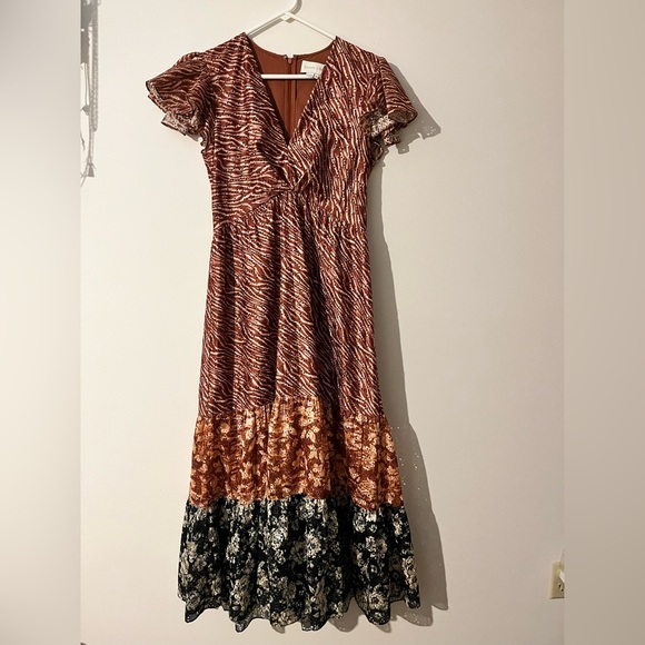 Sachin + Babi Lori Mixed Print Eyelet Maxi Dress, Size 8 - Picture 7 of 13